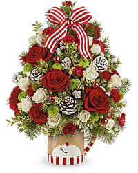 Teleflora's Send A Hug Merry Reindeer Tree from Arjuna Florist in Brockport, NY